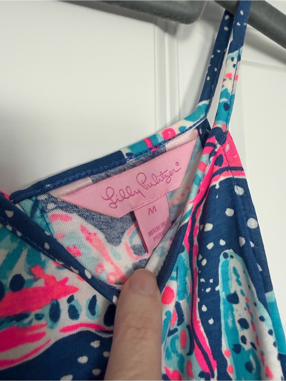 Lilly Pulitzer Margot swing dress size M indigo star struck starfish pink blue - Picture 2 of 14